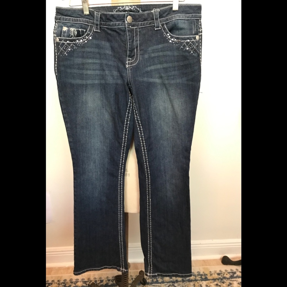 Blinged spandex jeans
